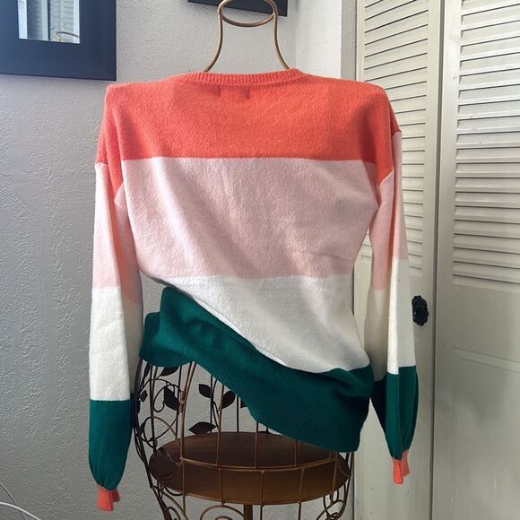 NWT Andree Bright Colorblock Striped Knit Sweater – Oversized/Relaxed Fit (Size - Picture 10 of 11